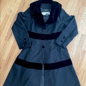 Voodoo Vixen Thora Velvet trim black coat